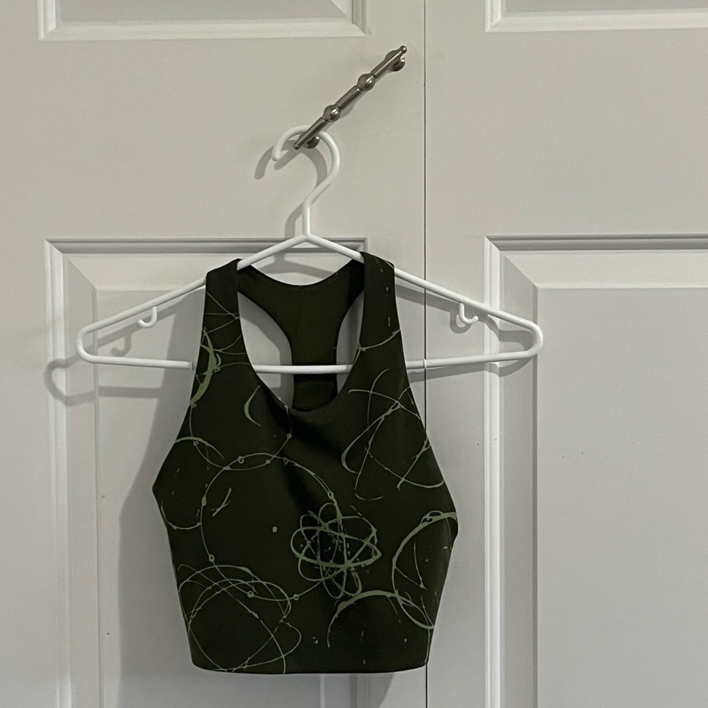 a green sport bra